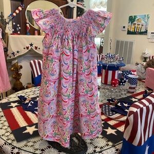 Smocked Toddler Girls Paisley Dress size 3T